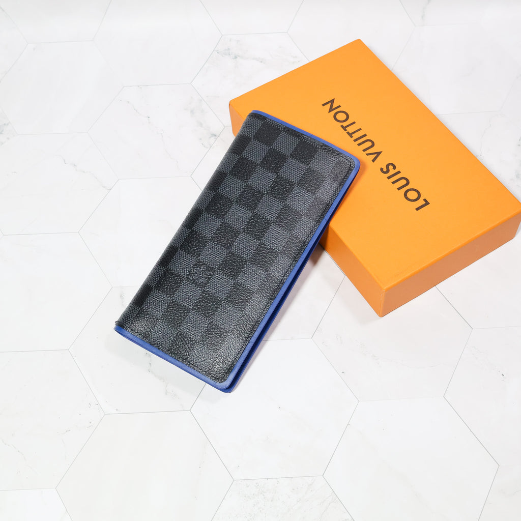 LV Brazza Wallet Graphite Black Long Style