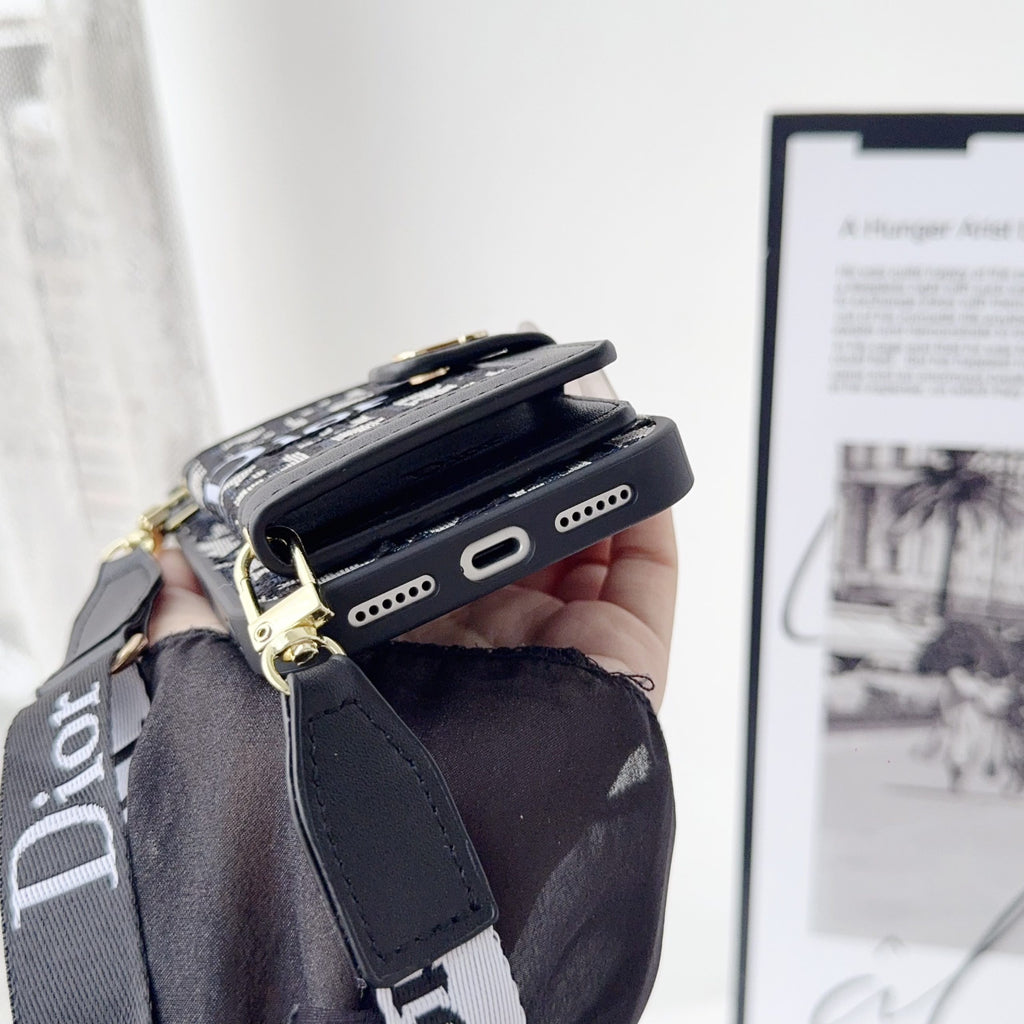 Fabric Canvas Dior Crossbody Case iPhone