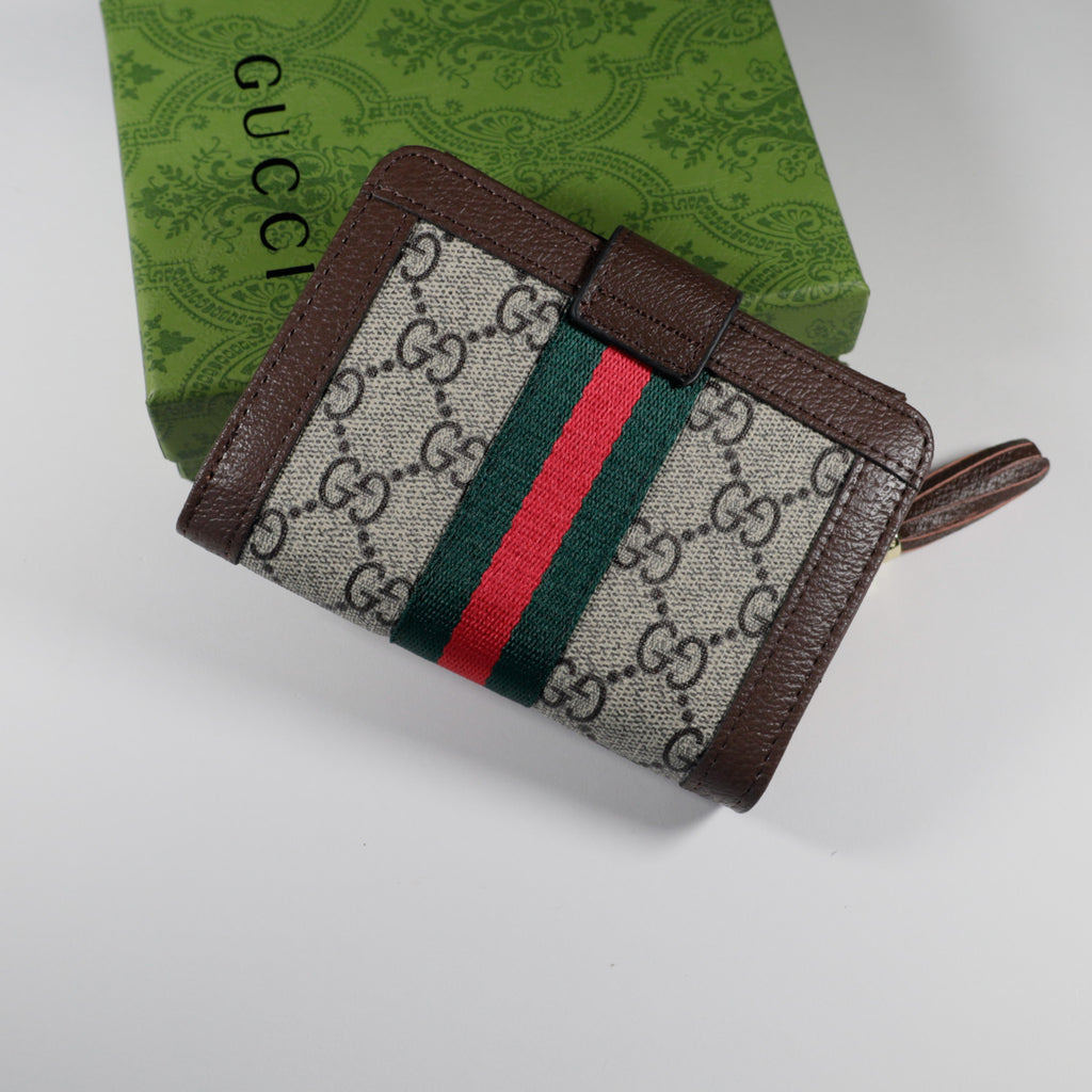 Tri Fold Gucci Wallet Canvas Card Holder