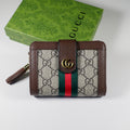 Tri Fold Gucci Wallet Canvas Card Holder
