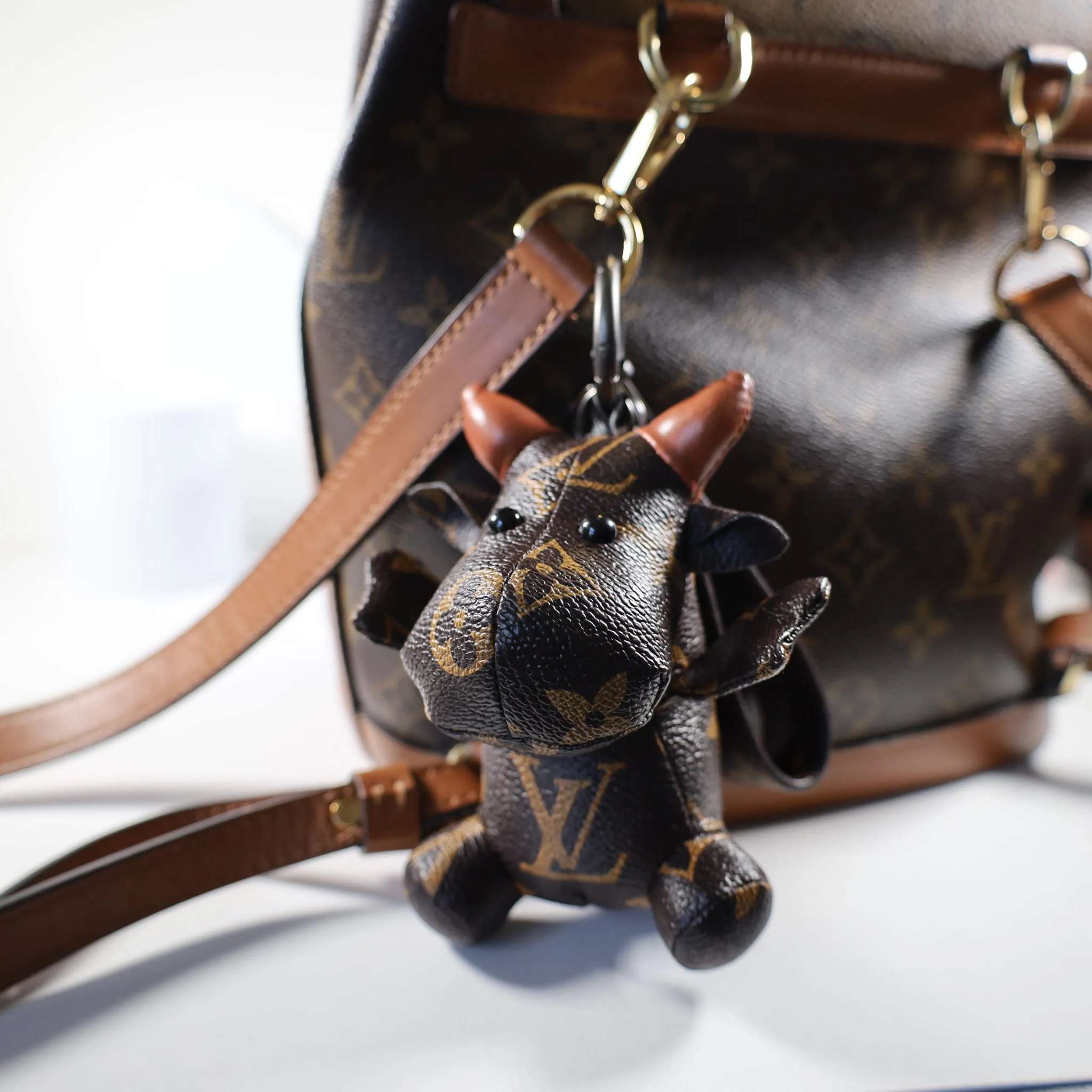 LV Cow KeyChain Bag Charm Decorative Accessory