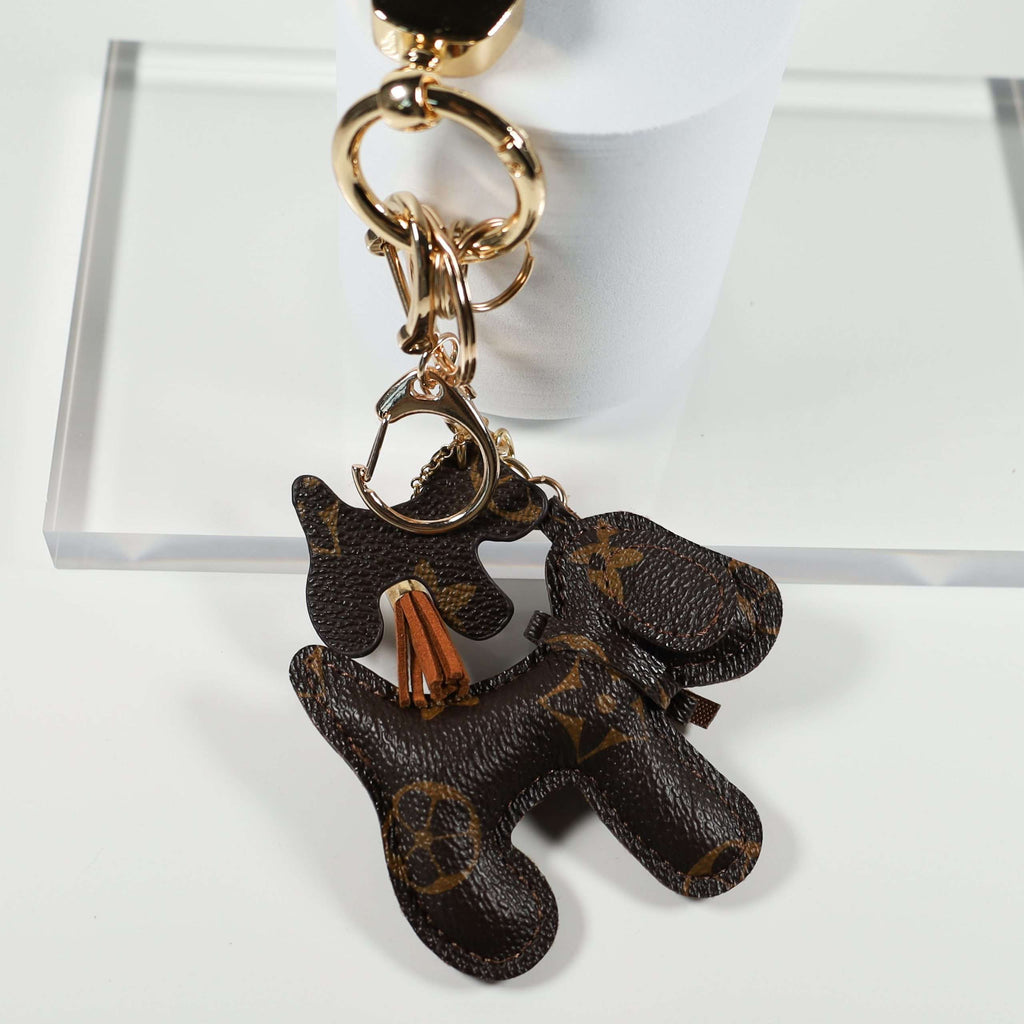 LV Dog Keychain Bag Charm Decorative Accessory