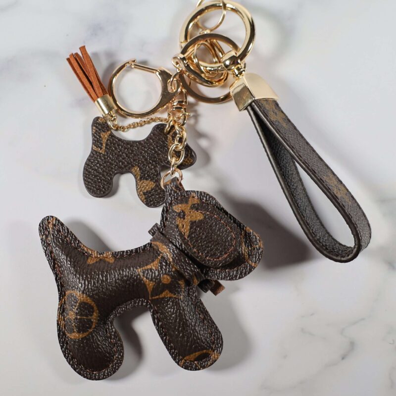 LV Dog Keychain Bag Charm Decorative Accessory