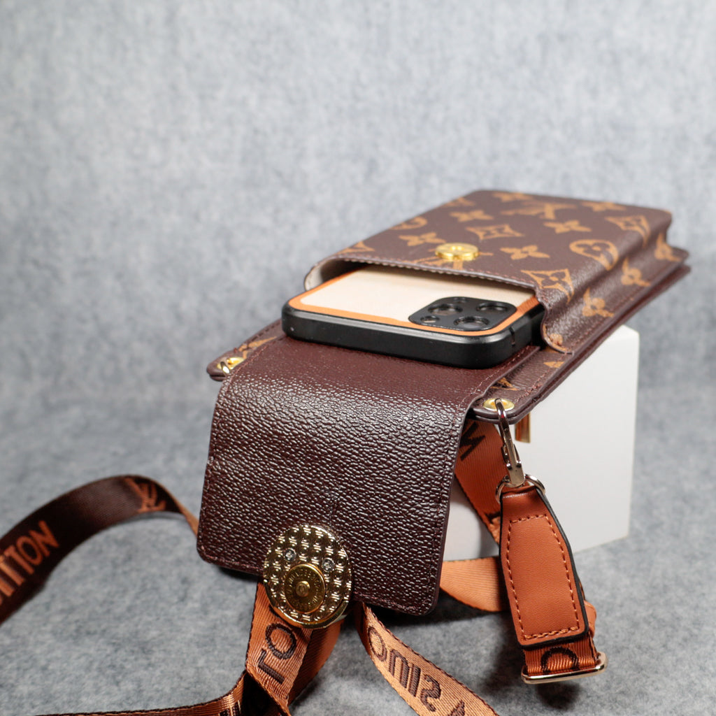 LV Phone Bag Crossbody Mini Wallet Credit Card Slots and Mirror