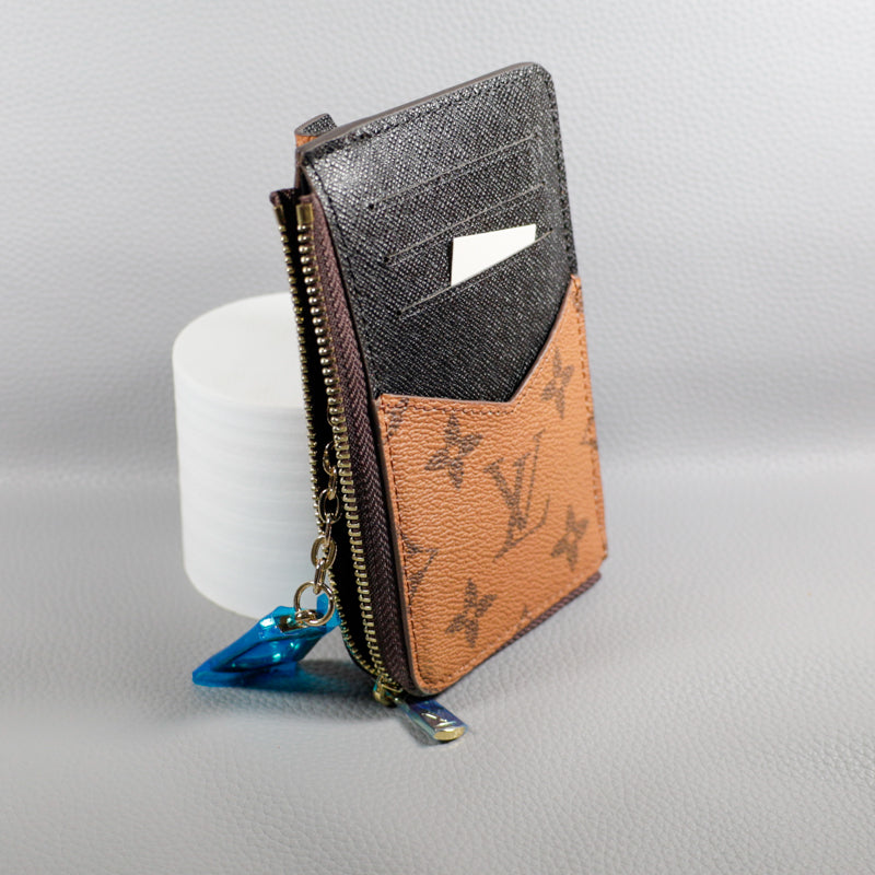 Louis Vuitton Wallet Card Holder Accent Monogram Zipper Wallet