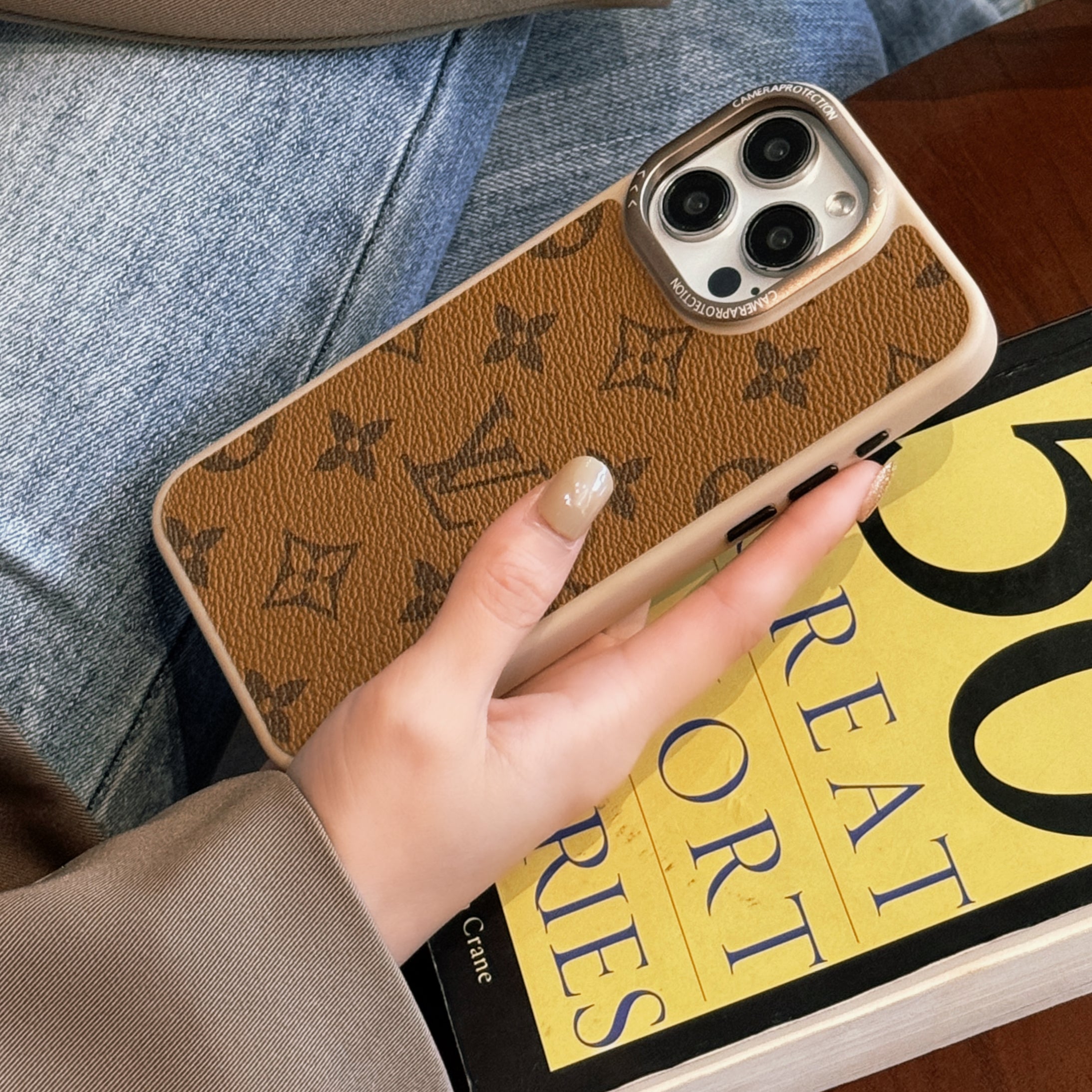 Classic LV Leather iPhone Case for 1016 Pro Max
