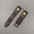 Monogram Apple Watch Band Brown Leather