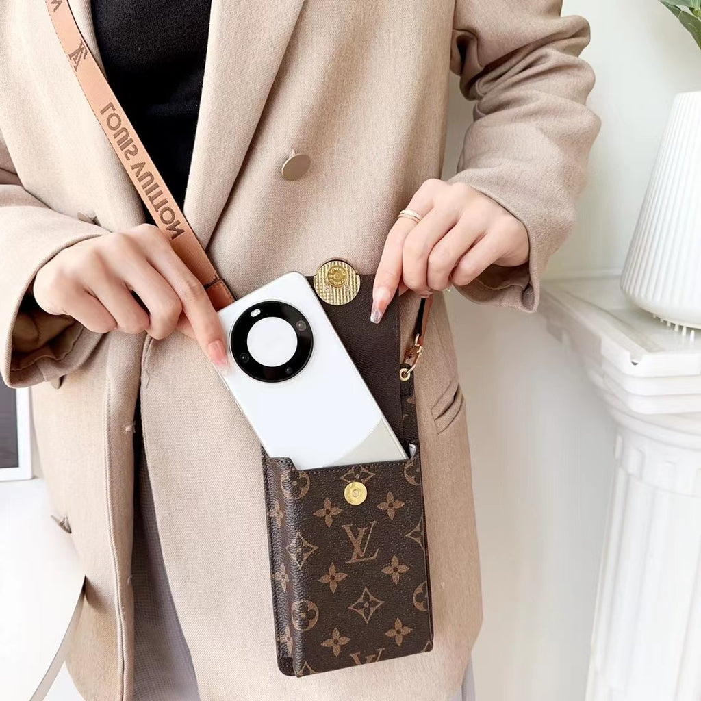 LV Phone Bag Crossbody Mini Wallet Credit Card Slots and Mirror