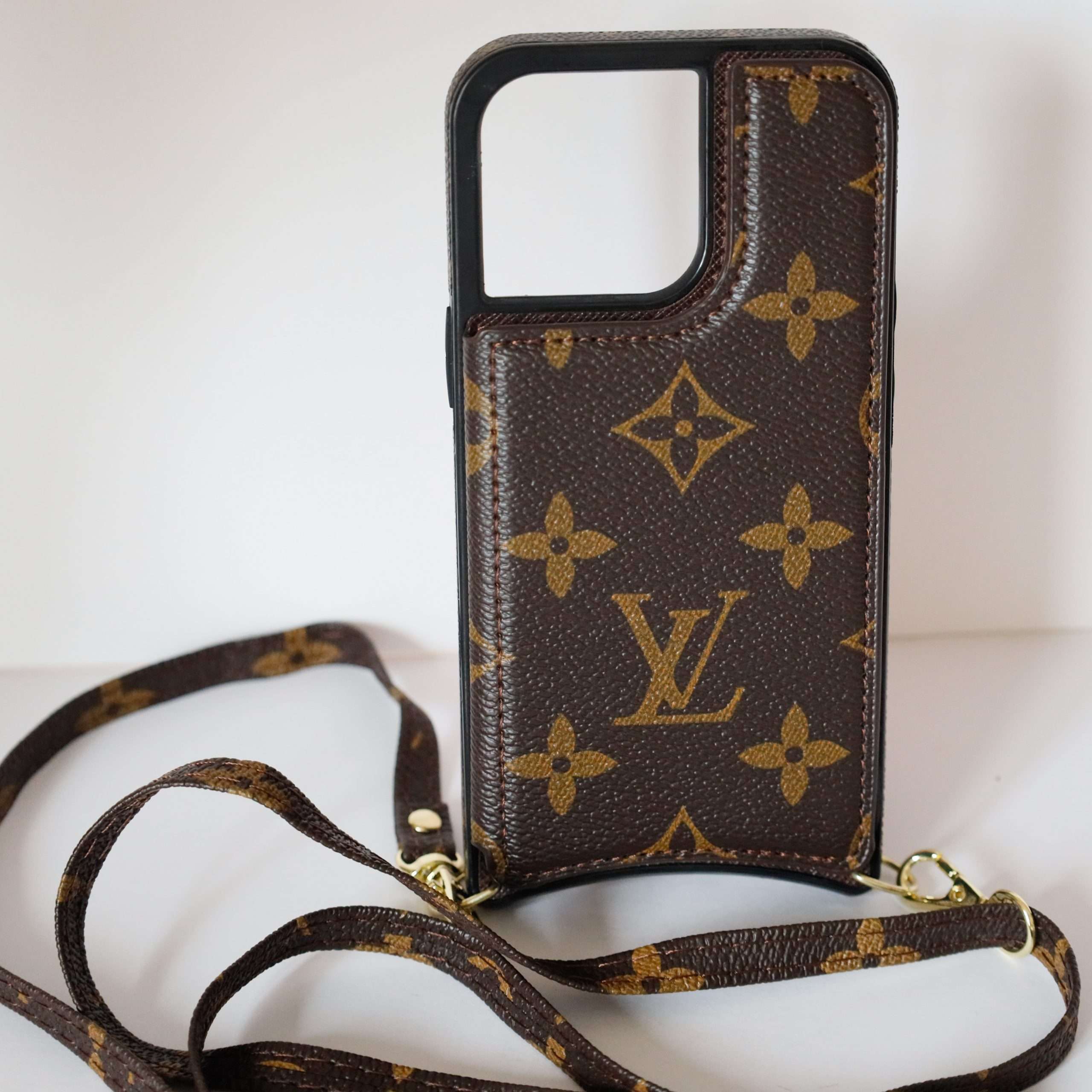 LV iPhone 13 Pro Max Case Monogram Leather
