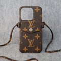 Brown Monogram Design iPhone Case CrossBody Style