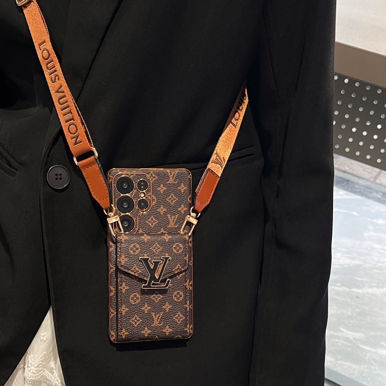 Crossbody LV Card Holder Samsung Galaxy Phone Case