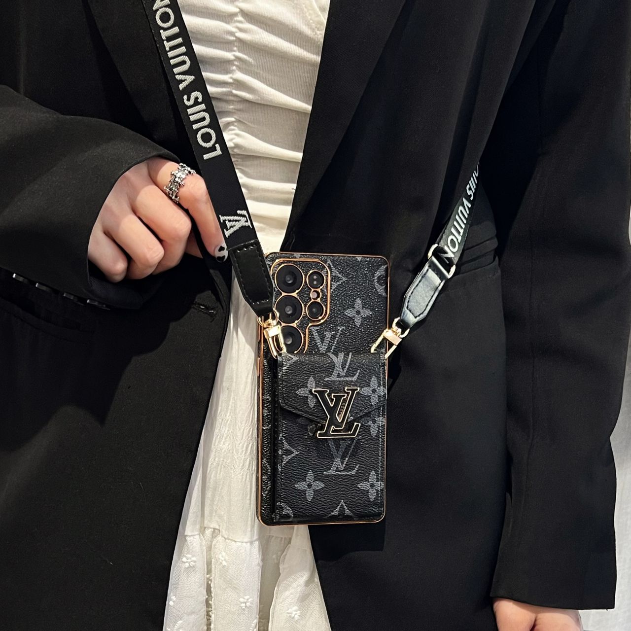 Crossbody LV Card Holder Samsung Galaxy Phone Case