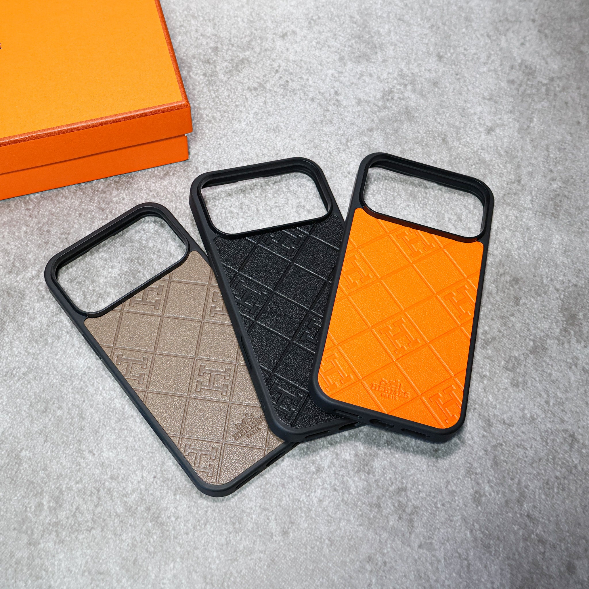 Stamped Leather Hermes iPhone Case