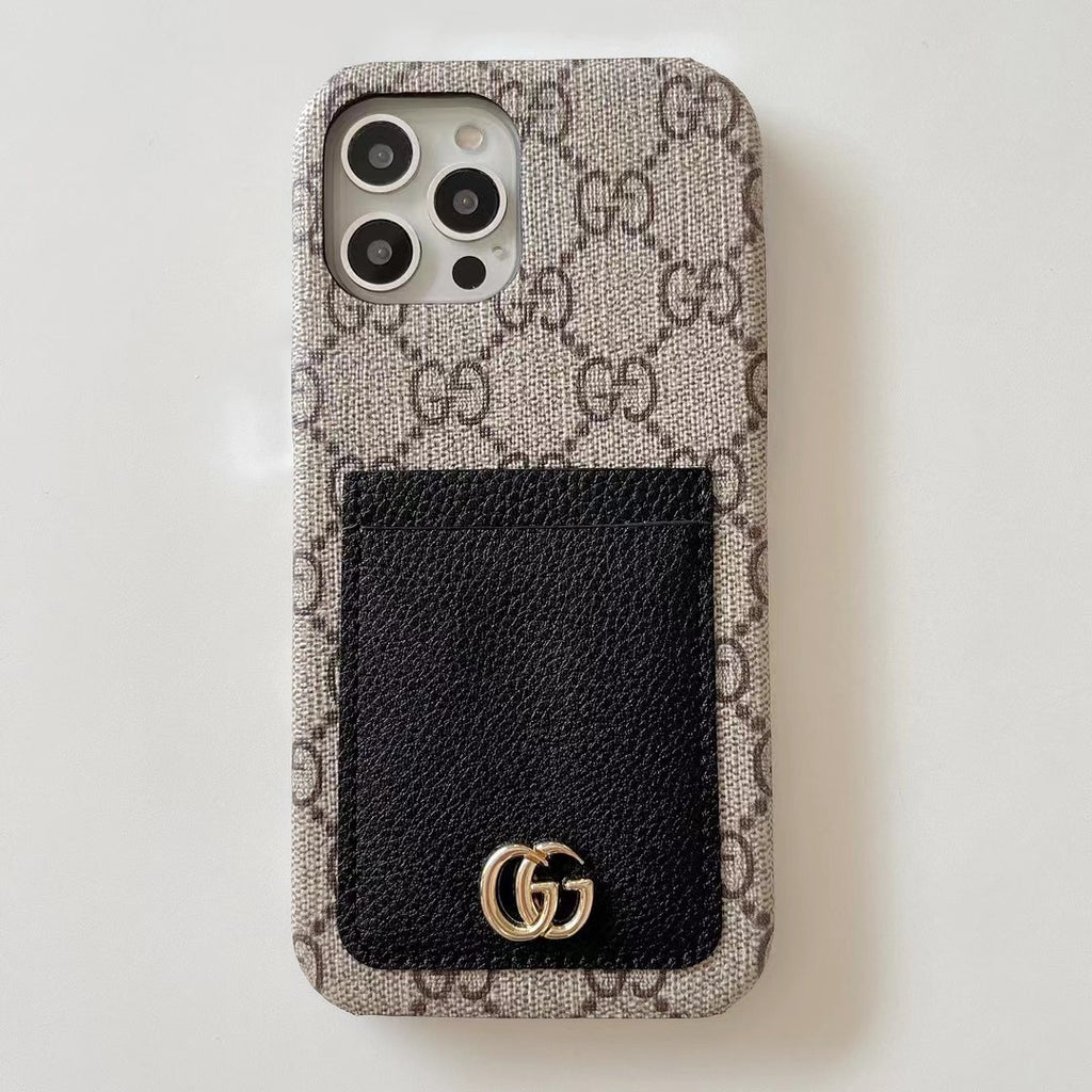 Gucci Phone Case iPhone 12&nbsp;Beige Black Card Slot