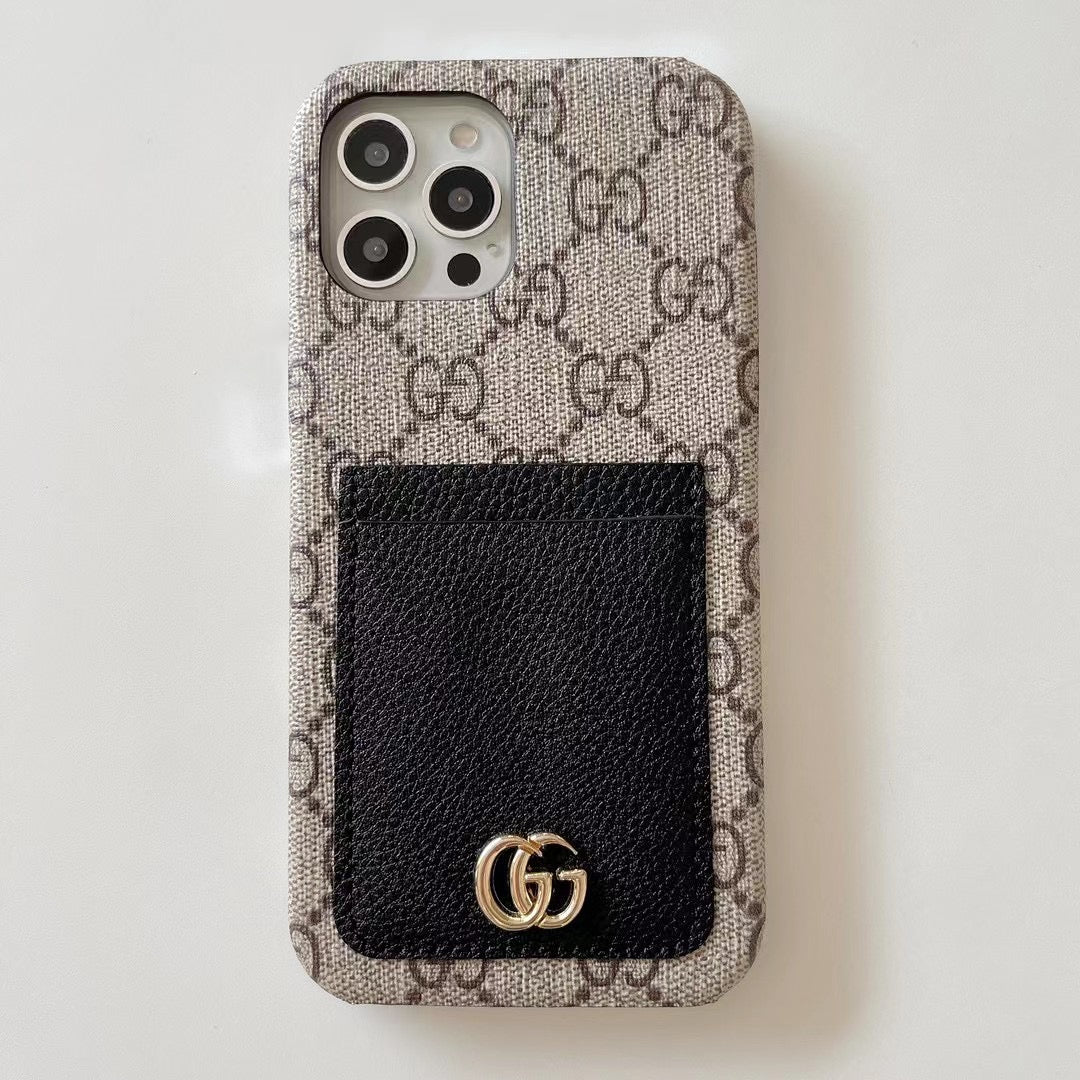 Gucci Phone Case iPhone 12&nbsp;Beige Black Card Slot