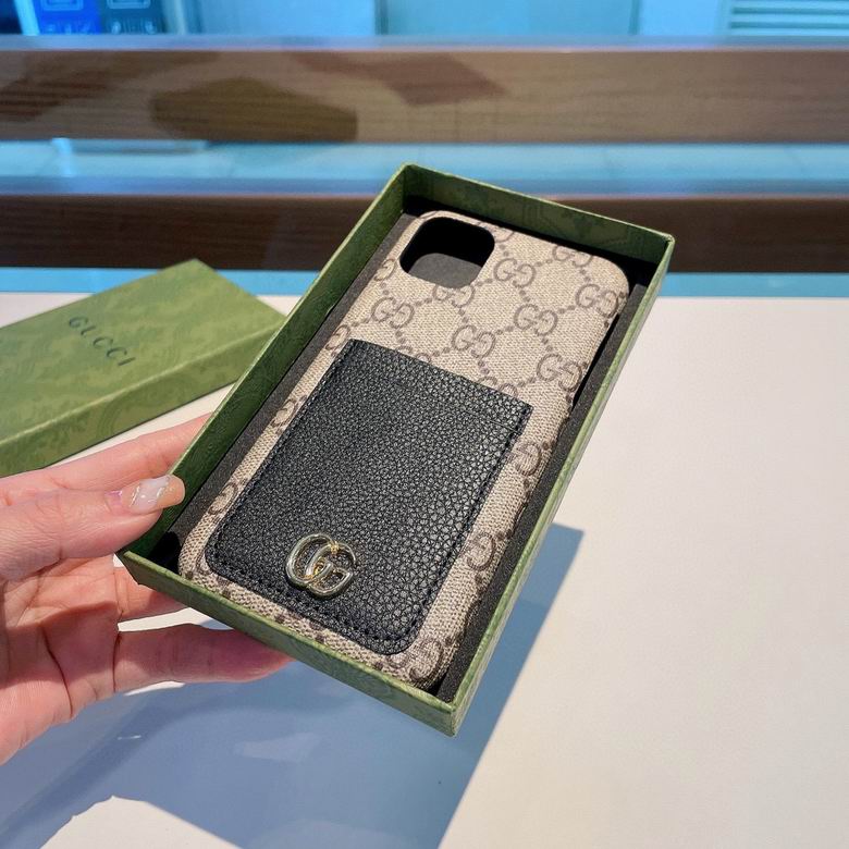 Gucci Phone Case iPhone 12&nbsp;Beige Black Card Slot
