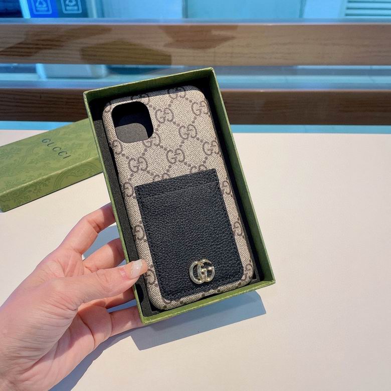Gucci Phone Case iPhone 12&nbsp;Beige Black Card Slot