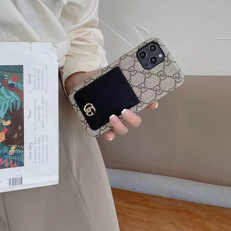 Gucci Phone Case iPhone 12&nbsp;Beige Black Card Slot