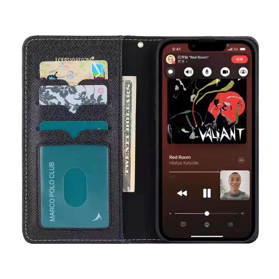 LV Phone Case 13 Pro Max Black Denim
