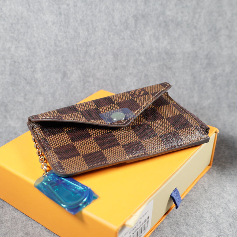Louis Vuitton Card Wallet Carabiner Brown Checkered