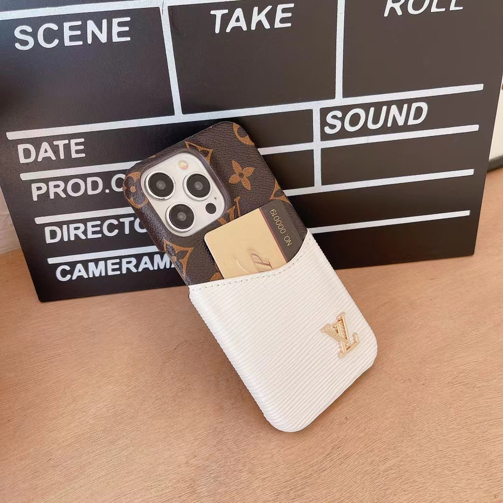 Luxury LV Phone Case Color Patch Card Holder iPhone 16