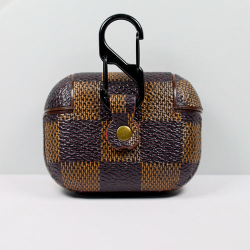 Designer AirPods 23Pro Case Brown Checkered