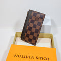 LV Brown Checkered Card Holder Zipper Wallet