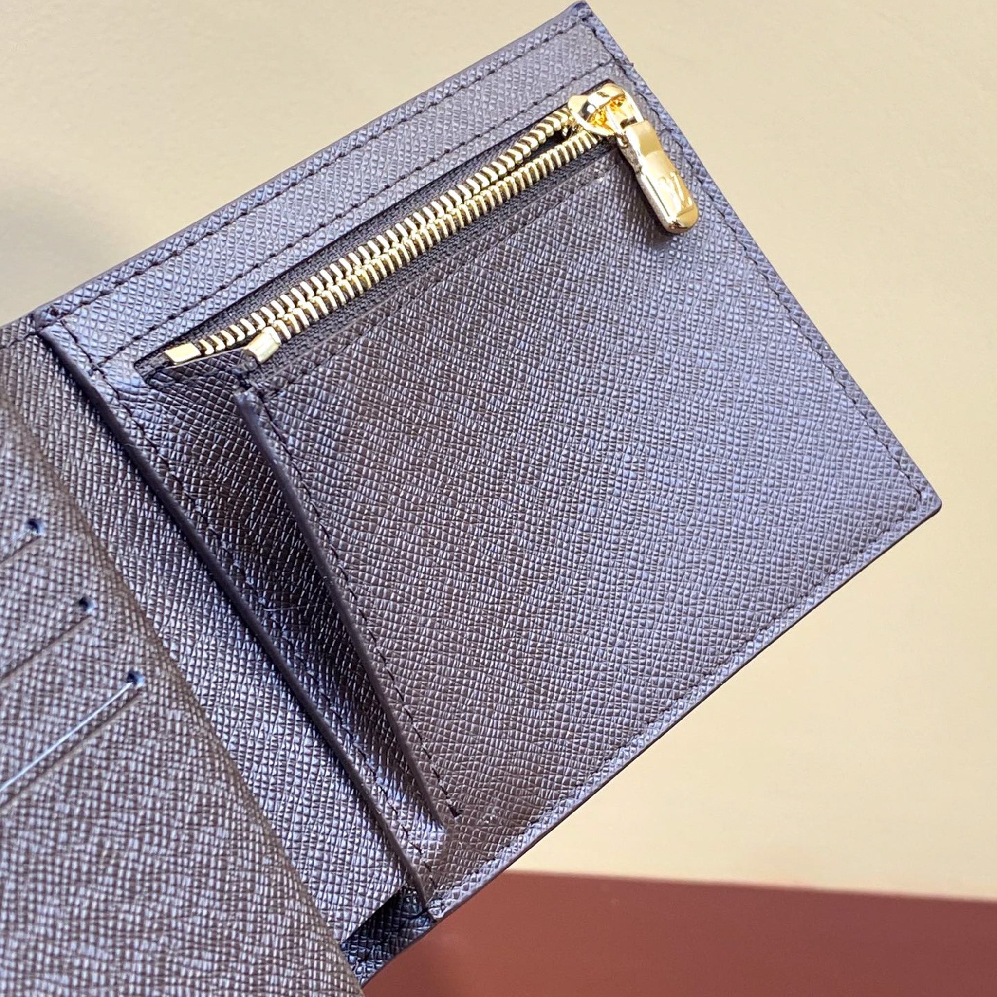 Brown Checkered LV Wallet Trifold