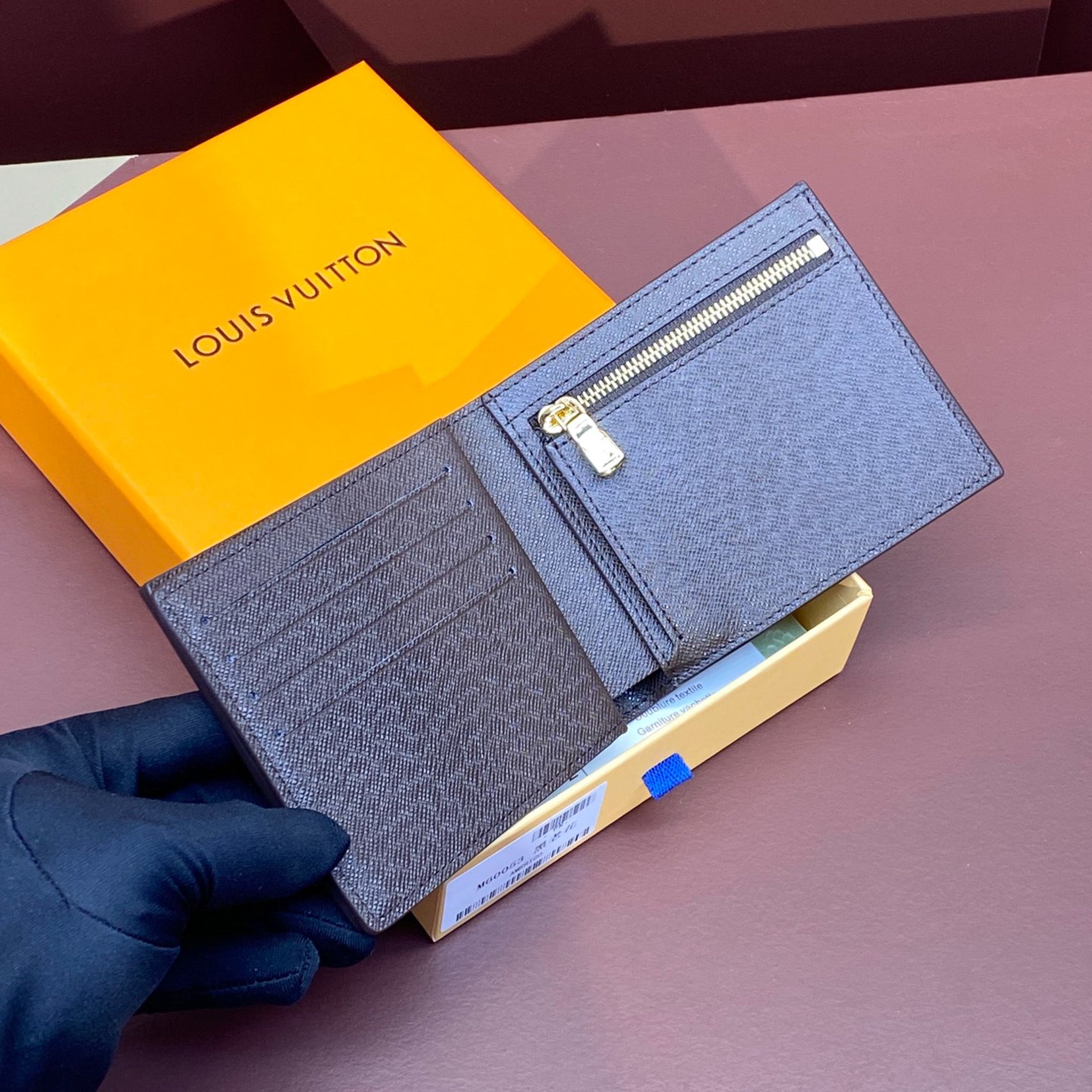 Brown Checkered LV Wallet Trifold