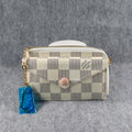 LV Card Holder Women White Checkered Style