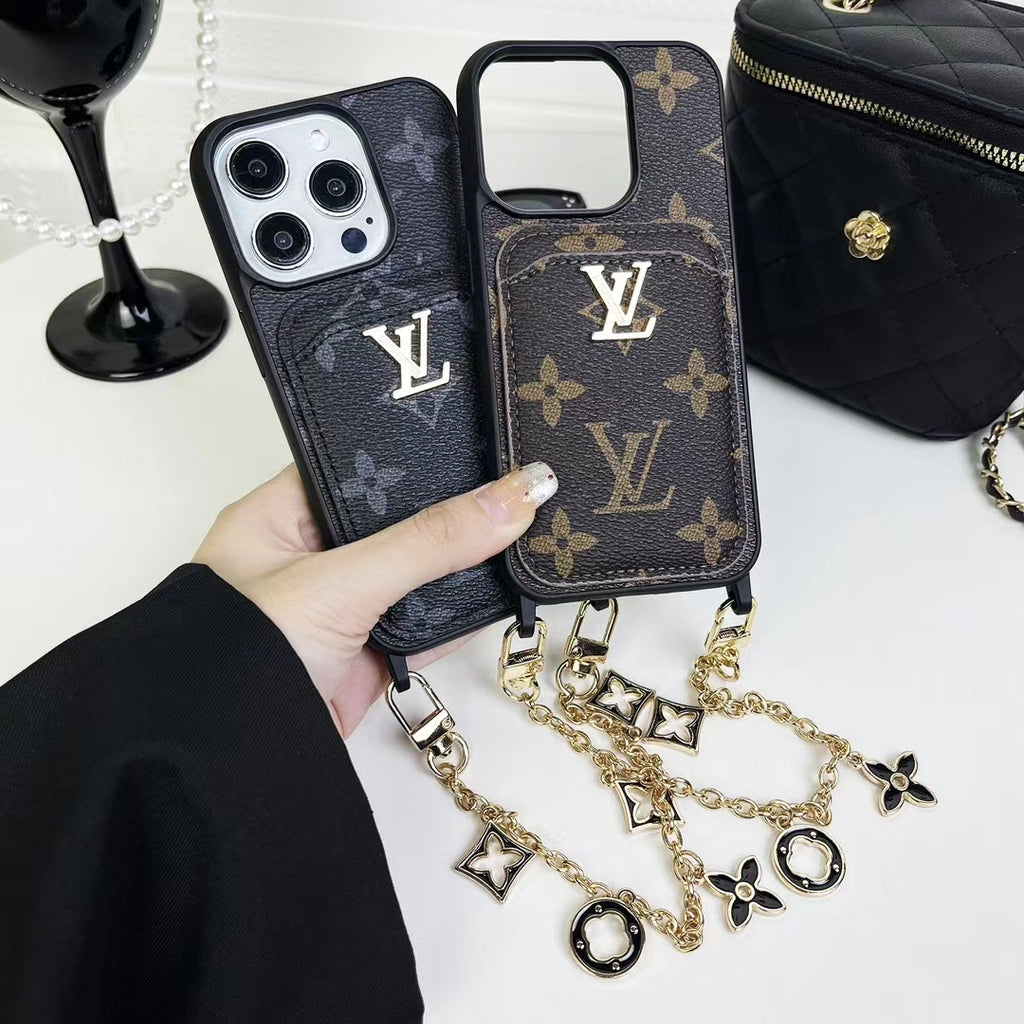 LV Monogram Card Holder Case Wallet for iPhone