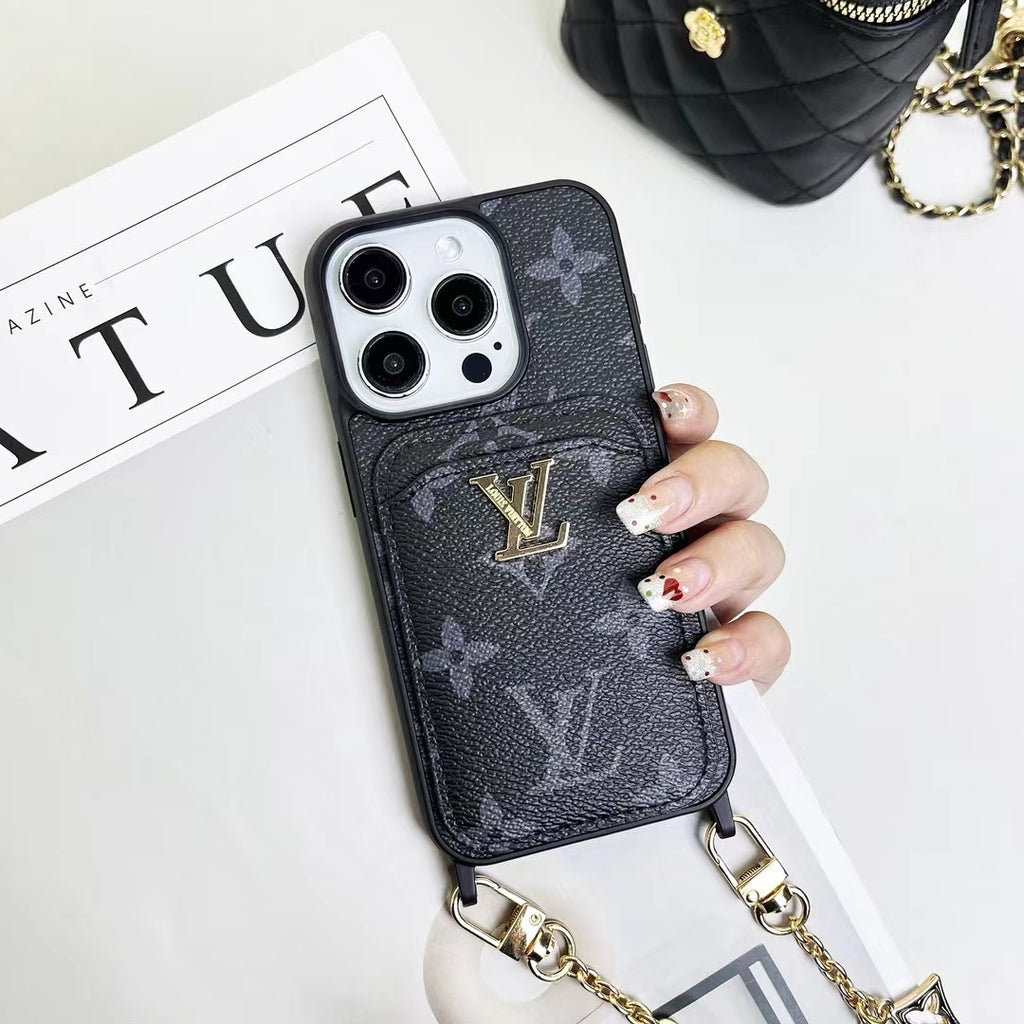 LV Monogram Card Holder Case Wallet for iPhone
