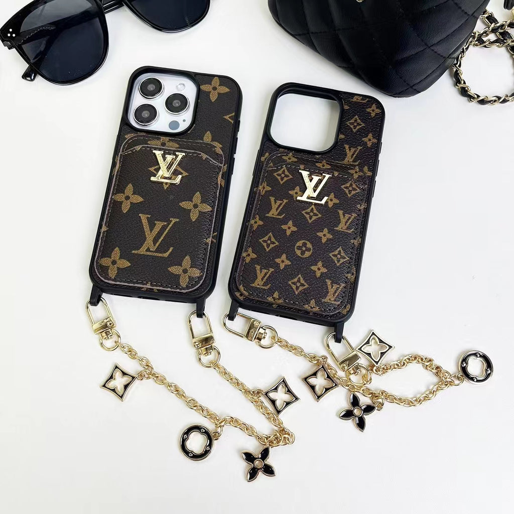 LV Monogram Card Holder Case Wallet for iPhone