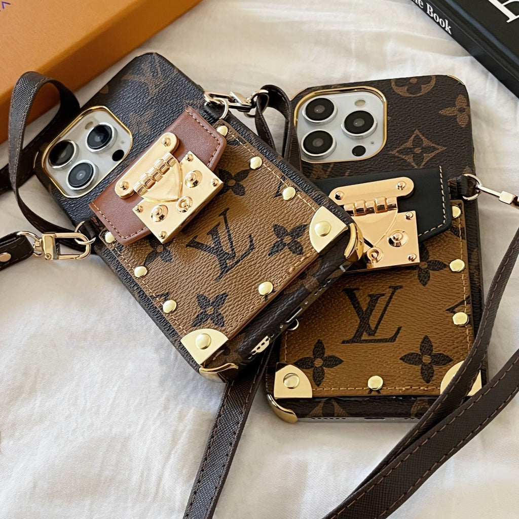 LV Monogram Crossbody Phone Case for iPhone
